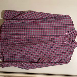 Medium Ralph Lauren button down. Pink plaid